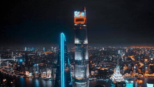 上海中心大厦环绕延时航拍