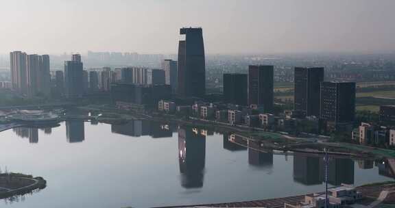 杭州钱塘新区大江东城市晨曦