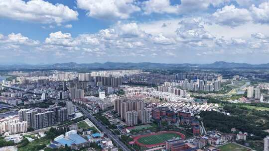 【延时摄影】 红安城市·全景高空俯瞰画面