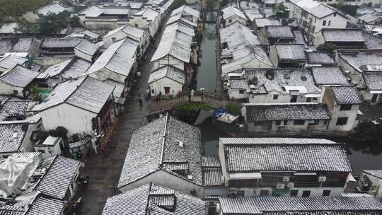 绍兴书圣故里雪景