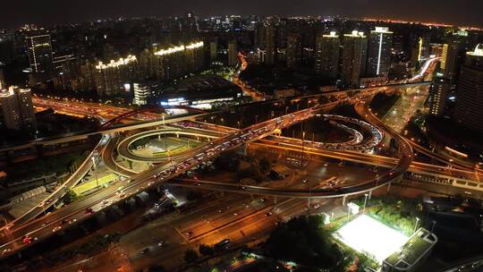 漕溪北路立交夜景航拍