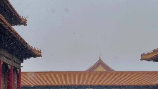 故宫宫殿大雪视频素材模板下载