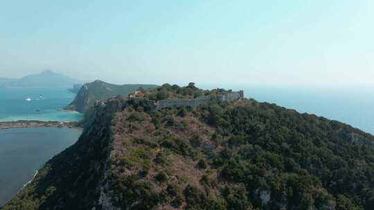 泻湖，堡垒，山，景观