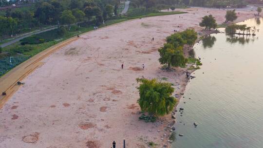 南滇池国家湿地沙滩公园航拍