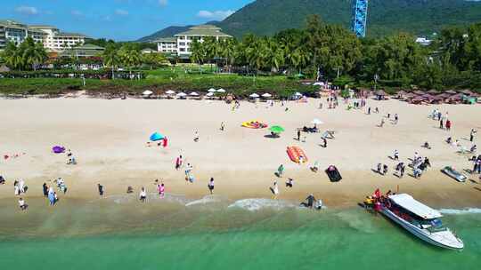 海南三亚亚龙湾航拍海洋