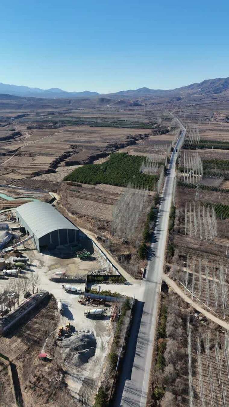 乡村田野公路及厂房航拍素材