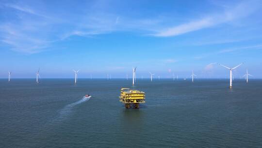 海上风电风车能源视频素材模板下载