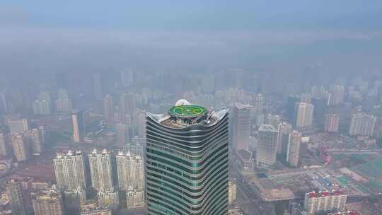 上海白玉兰广场航拍高楼大厦摩天大楼虹口区视频素材模板下载