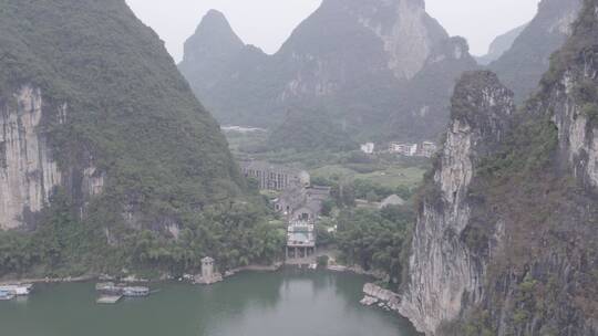 广西桂林阳朔糖舍酒店航拍全景