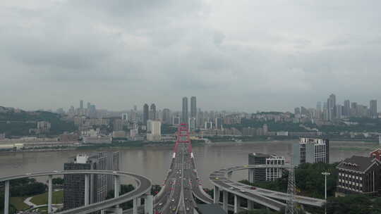 4K重庆菜园坝长江跨江大桥 延时车流视频素材模板下载