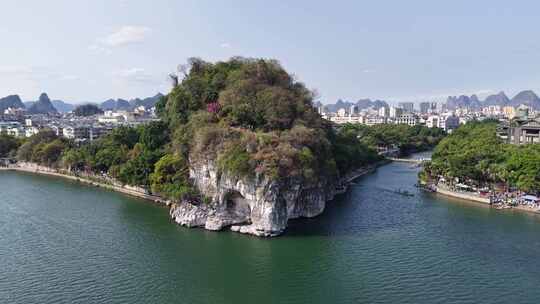 航拍广西桂林象山景区