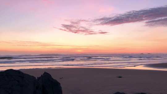 海浪沙滩落日夕阳海滩