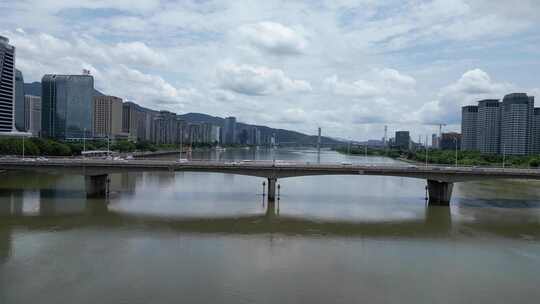 航拍福州闽江鳌峰大桥