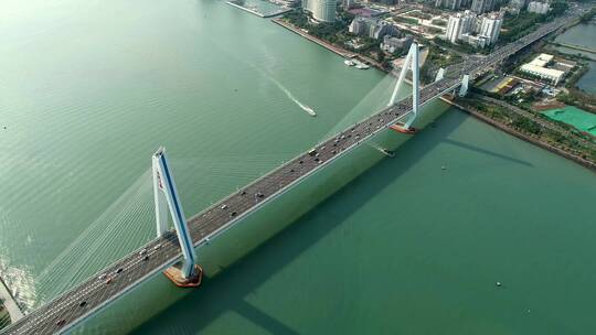4K航拍海南省海口市世纪大桥视频素材模板下载