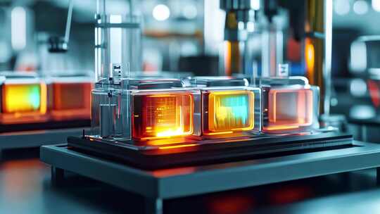 科技感实验室3D芯片展示