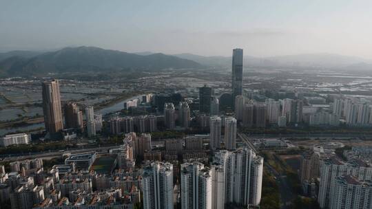 深圳福田河套视频深圳福田高楼背靠香港