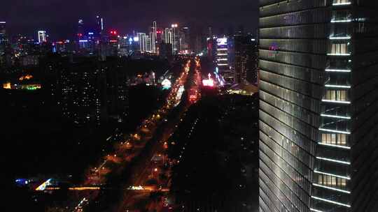 深圳城市夜景深南大道车流