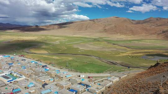 青藏高原 藏族 蓝天白云 高原风景视频素材模板下载