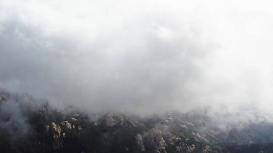 航拍青岛崂山巨峰自然风光