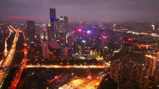 西安高新区锦业路夜景