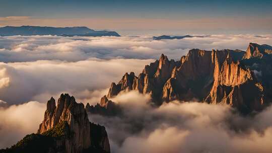 山峦云海壮丽全景