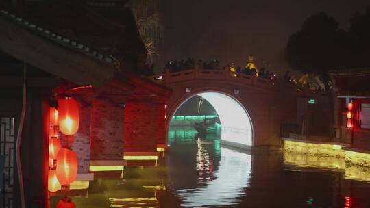 山东枣庄台儿庄古城夜景