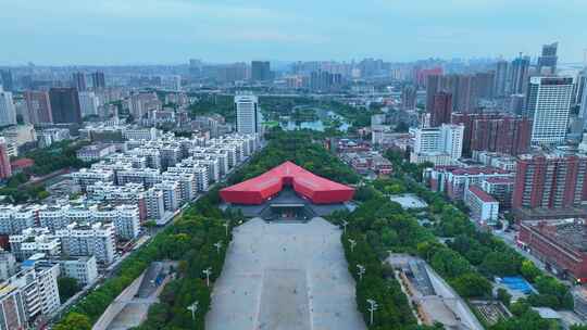 武汉首义公园辛亥革命博物馆航拍首义广场地视频素材模板下载