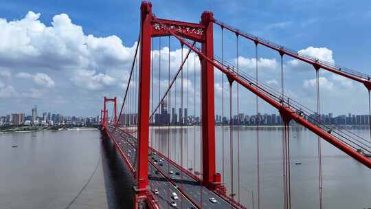 武汉鹦鹉洲大桥航拍