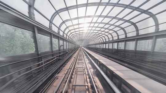 北京地铁燕房线后方展望延时摄影72倍速8K24