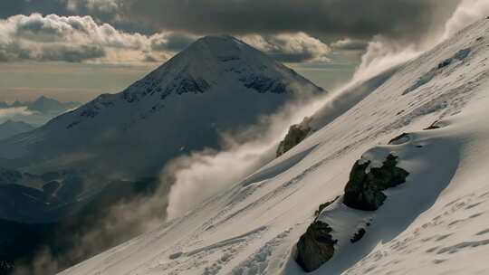 雪山自然风光全景