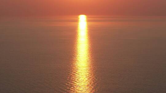 湛江北部湾遂溪角头沙海上日落夕阳航拍