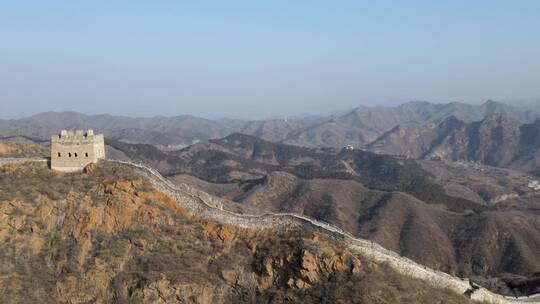 北京司马台明代长城航拍多角度建筑特写长城视频素材模板下载