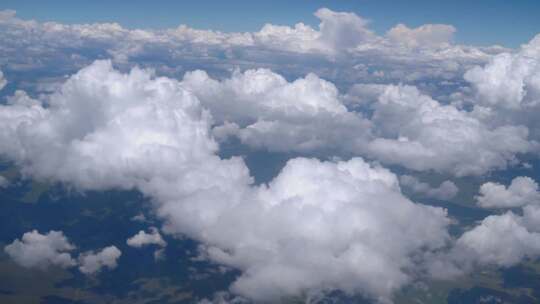 万米高空 云海 飞机窗外视频素材模板下载