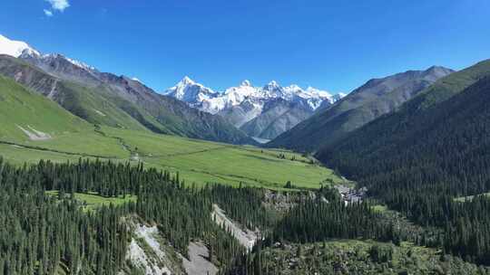 新疆昭苏夏塔雪山