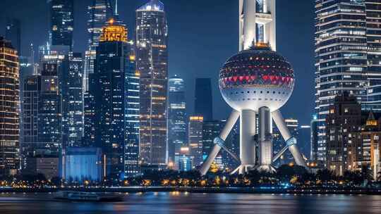 上海陆家嘴东方明珠夜景