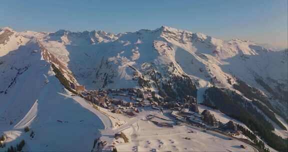 Morzine，雪，山，树