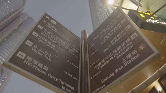 香港中环路牌视频素材模板下载