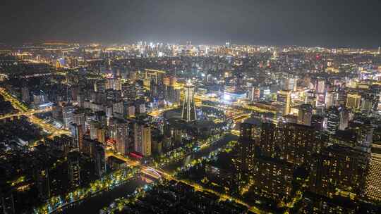 杭州拱墅区夜景航拍延时宣传片4K