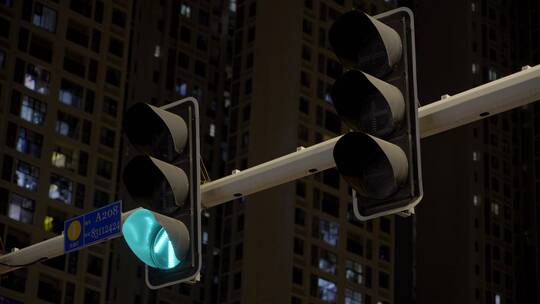 2023广州最新红绿灯人行道夜景合集视频素材模板下载