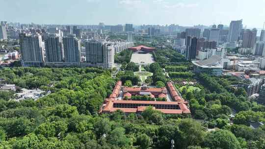 武汉首义广场航拍辛亥革命博物院首义公园