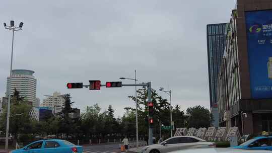 城市监控红绿灯交通实拍
