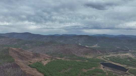 航拍初夏大兴安岭风景