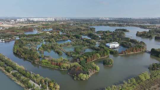 航拍苏州太湖湿地公园（原片视频素材）