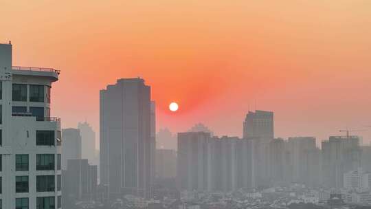 上海城市风光航拍 陆家嘴清晨