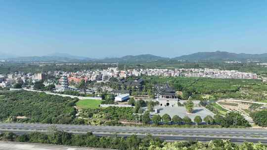 惠来县东港公园航拍广东省揭阳市东港镇风景