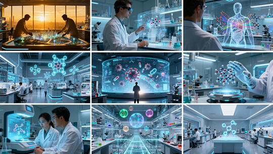科技实验室研发场景 科学家团队实验研究