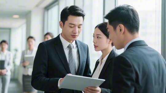 商务白领办公室交流场景