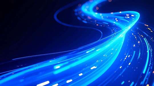 蓝色光线流动科技背景素材