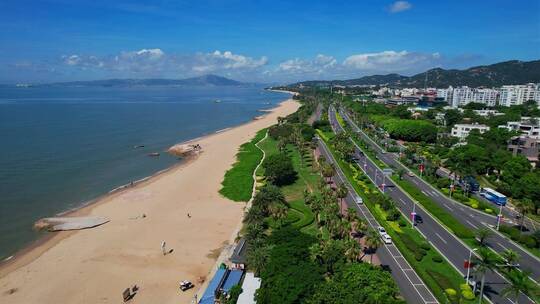 厦门航拍环岛路海边风景