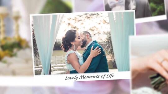 婚礼画廊幻灯片浪漫照片展示AE模板